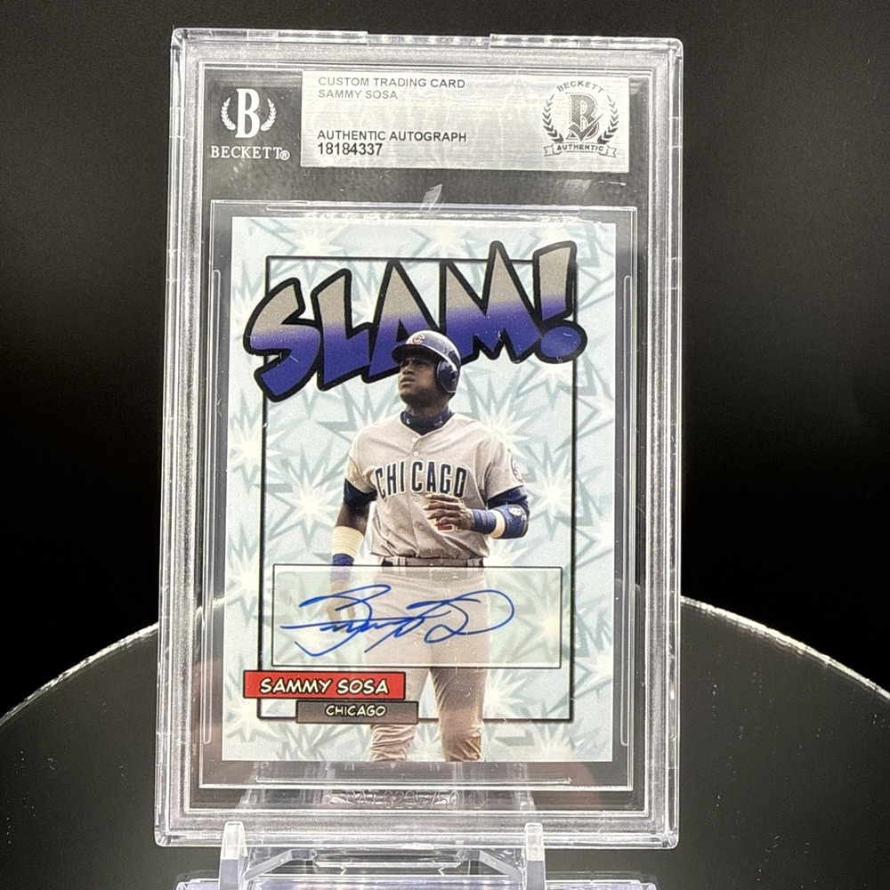 Slam Sammy Sosa Auto Custom Cubs Beckett Authentic Autograph BAS